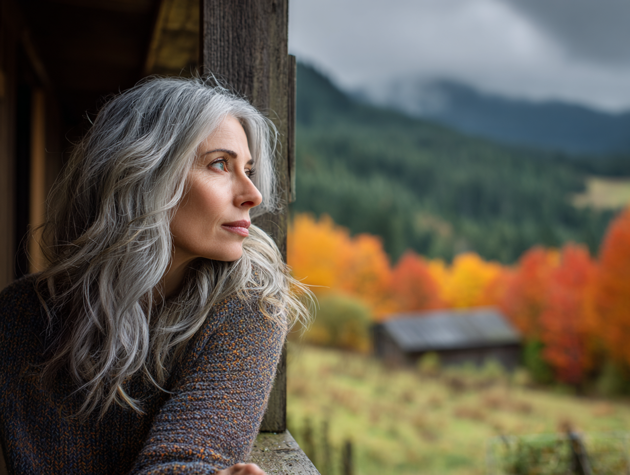 Woman looking out a window Navigating midlife transitions and emotions