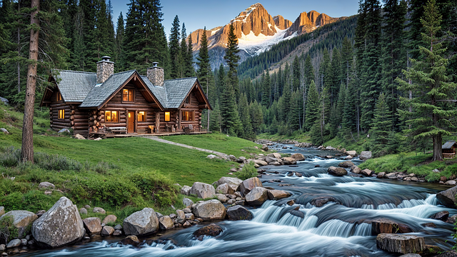 cozy cabin in the mountains
