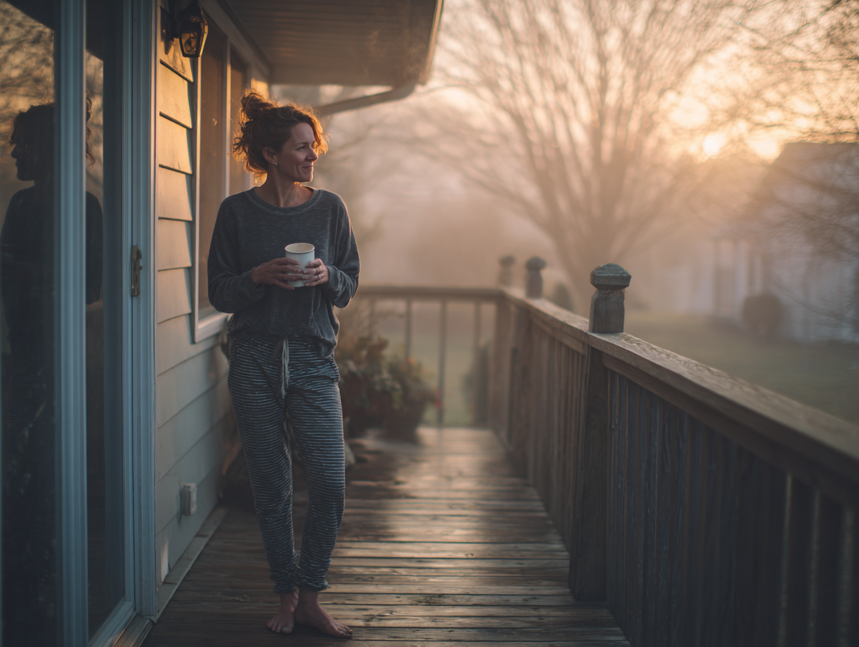 woman practicing her purposeful morning routine